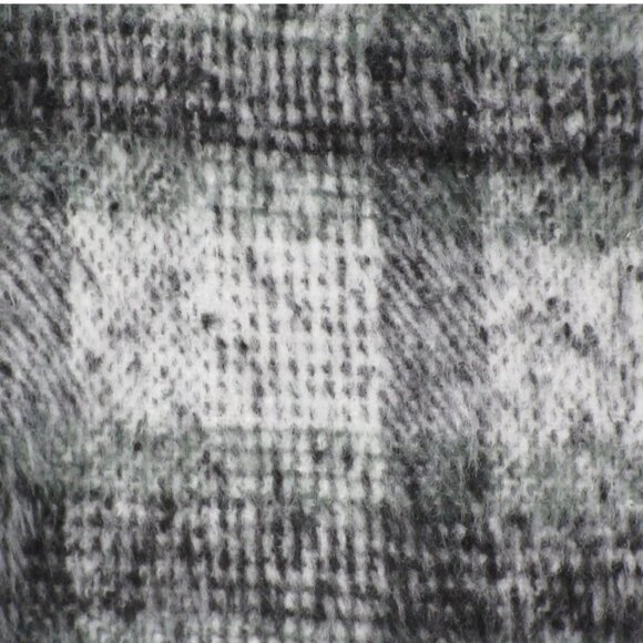 And Now This Women's Cropped Eyelash Shirt Jacket Shacket, Gray Multi Plaid, XL - Picture 3 of 6